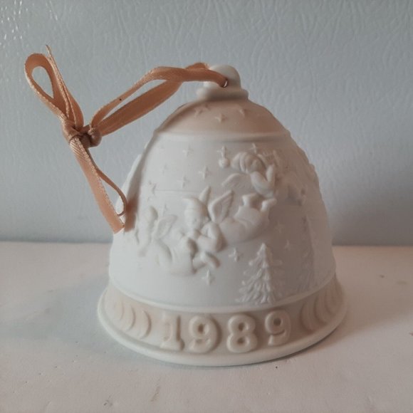 Lladro Collectors Society Christmas Bell Dated 1989 White Beige 5.616 - Picture 5 of 10